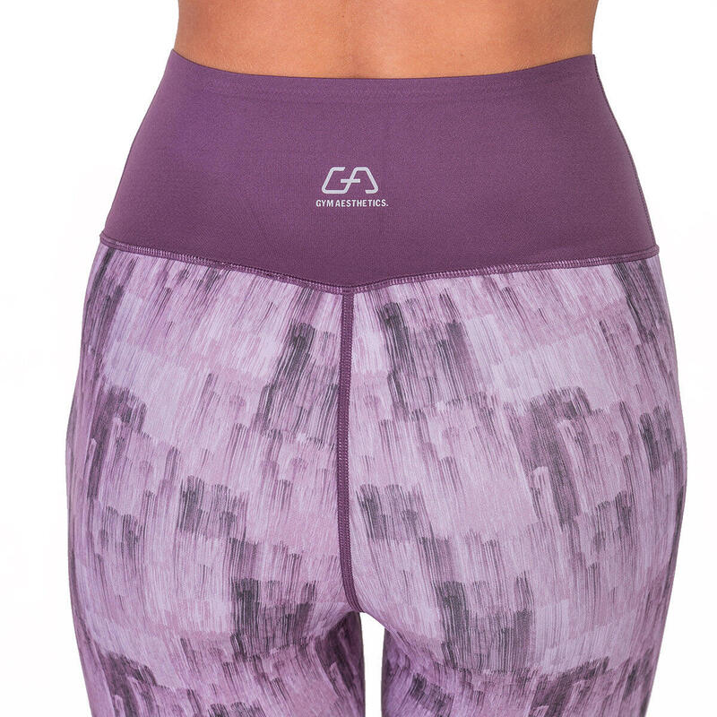 女裝雙面穿高腰瑜珈褲透氣網底緊身褲 - 紫色