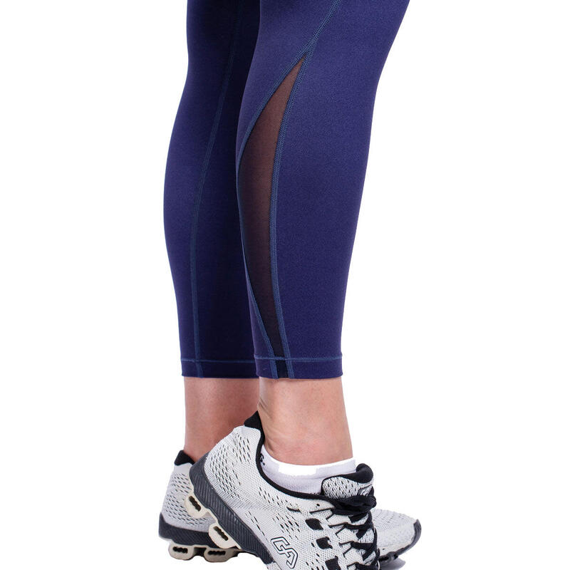 Women GA High-Waist Breathable Activewear Mesh Legging - Navy blue