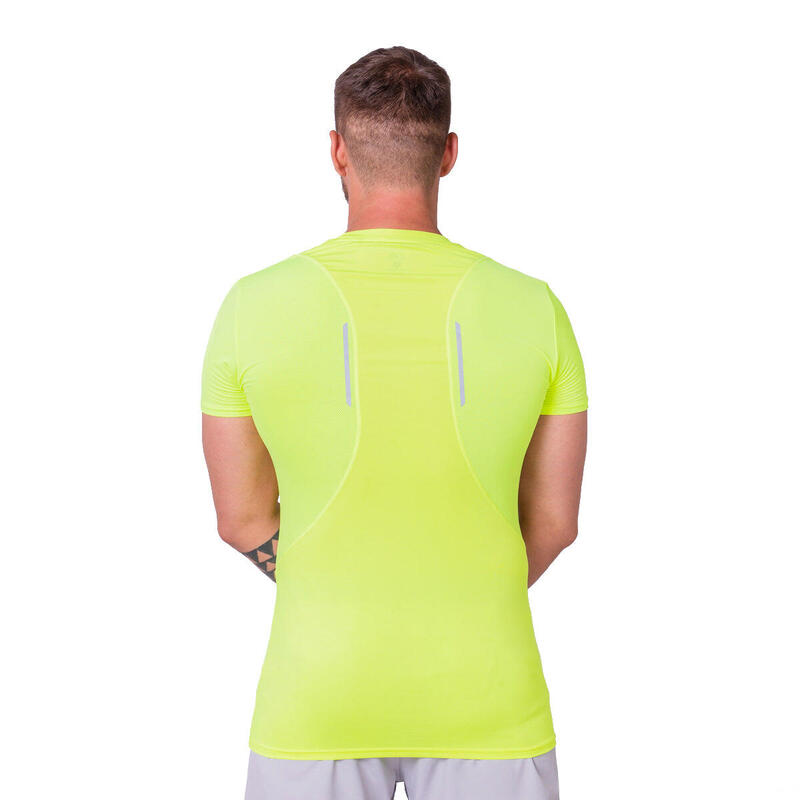 Men GA Logo Loose-Fit Gym Running Sports T Shirt Fitness Tee - YELLOW