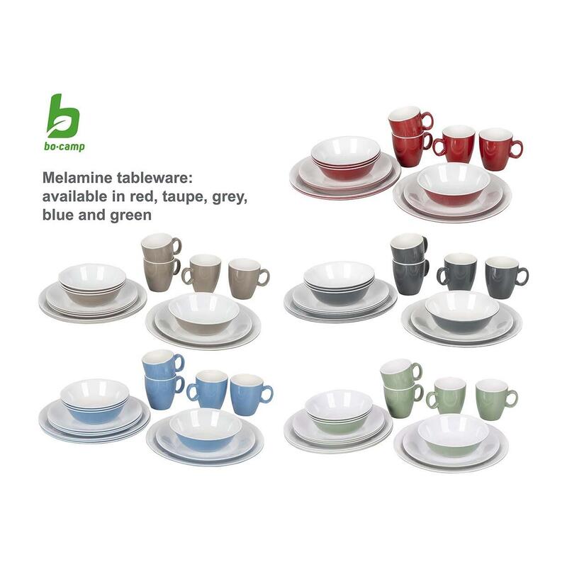 Bo-Camp Servies Campingbord - 100% Melamine - 16-delig Rood