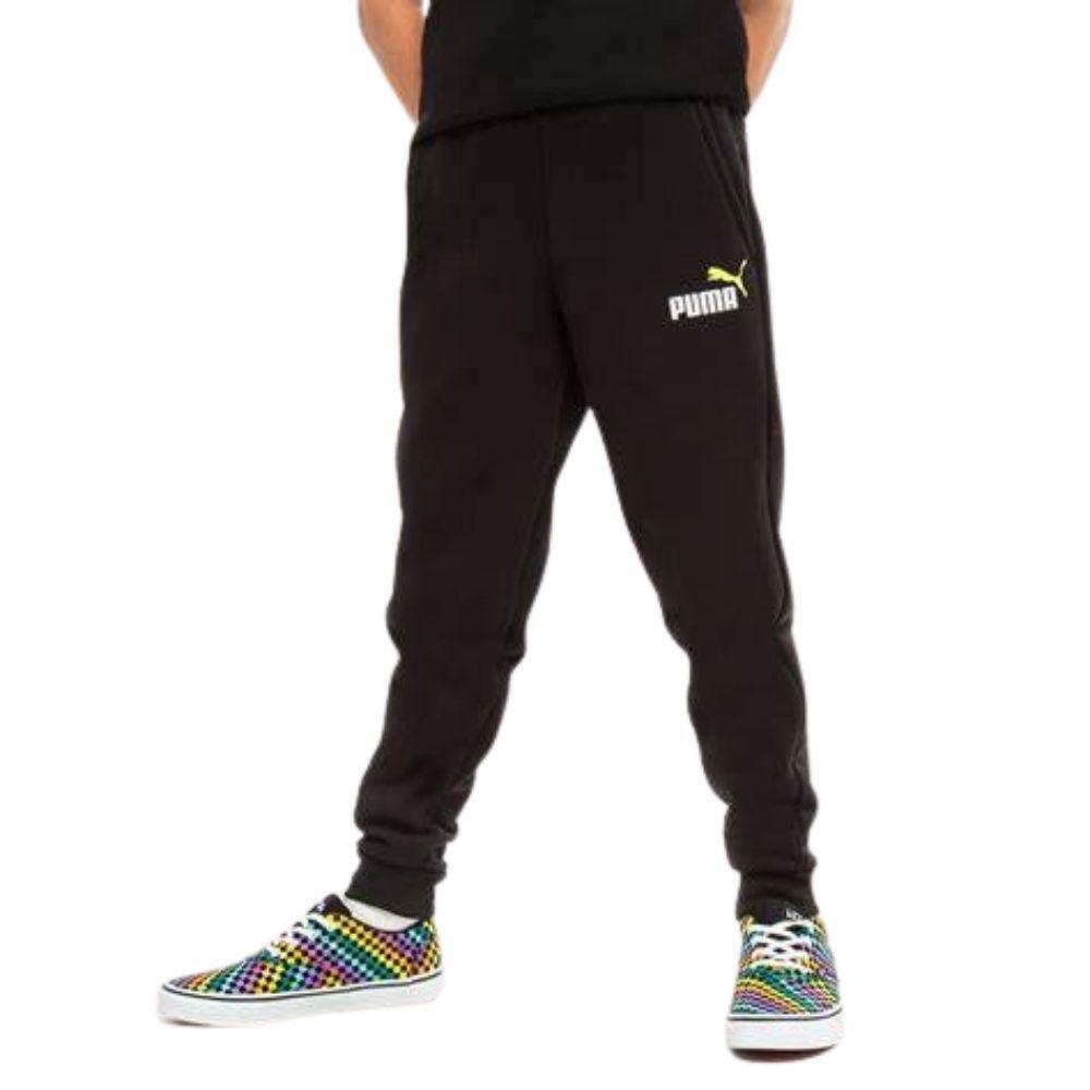 Calças de ginástica criança puma essentials +2 col logo. Preto