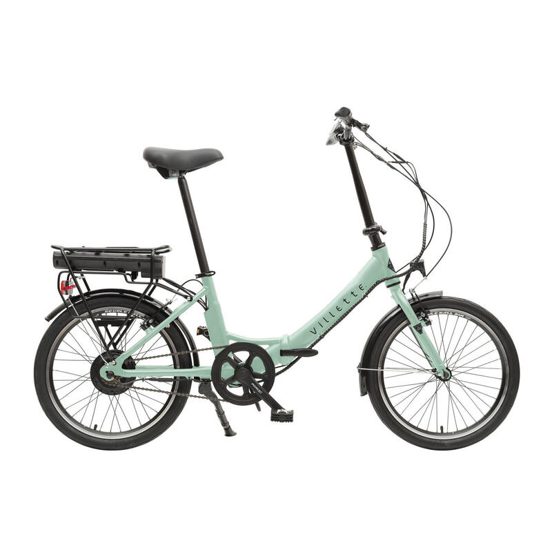 Villette les Vacances, vélo électrique pliant, 6 vitesses, 20 pouces, menthe