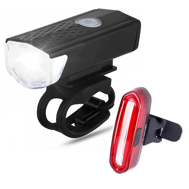 Kit d'éclairage LED pour vélo - rechargeable par USB - 300 et 120 lumens