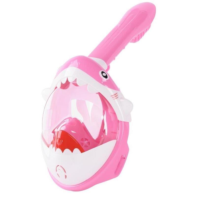 Masca snorkeling cu tub copii model rechin, roz