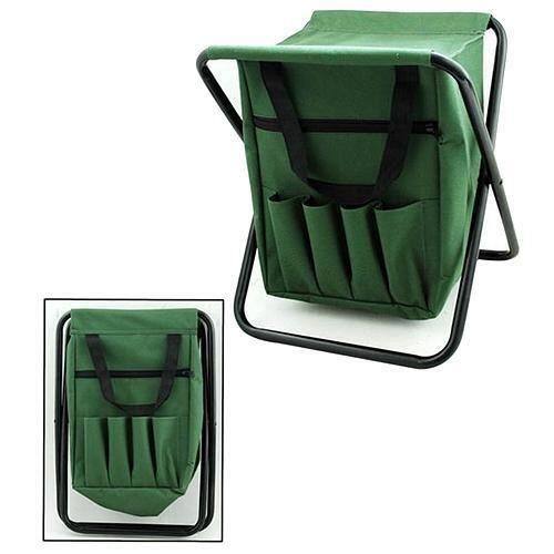 Scaun mini pliabil, camping cu geanta, verde, max 80 kg, 25x27x32 cm 