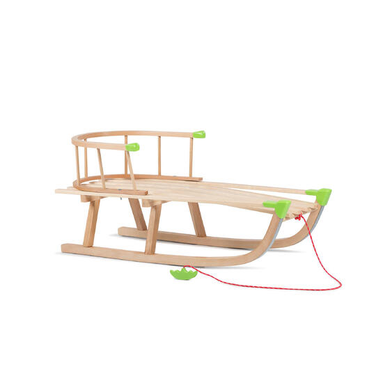 Sanki drewniane KIMET z drzewa liściastego z oparciem