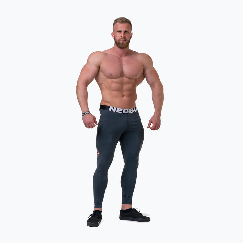 Legginsy fitness męskie Nebbia Legend of Today Szare