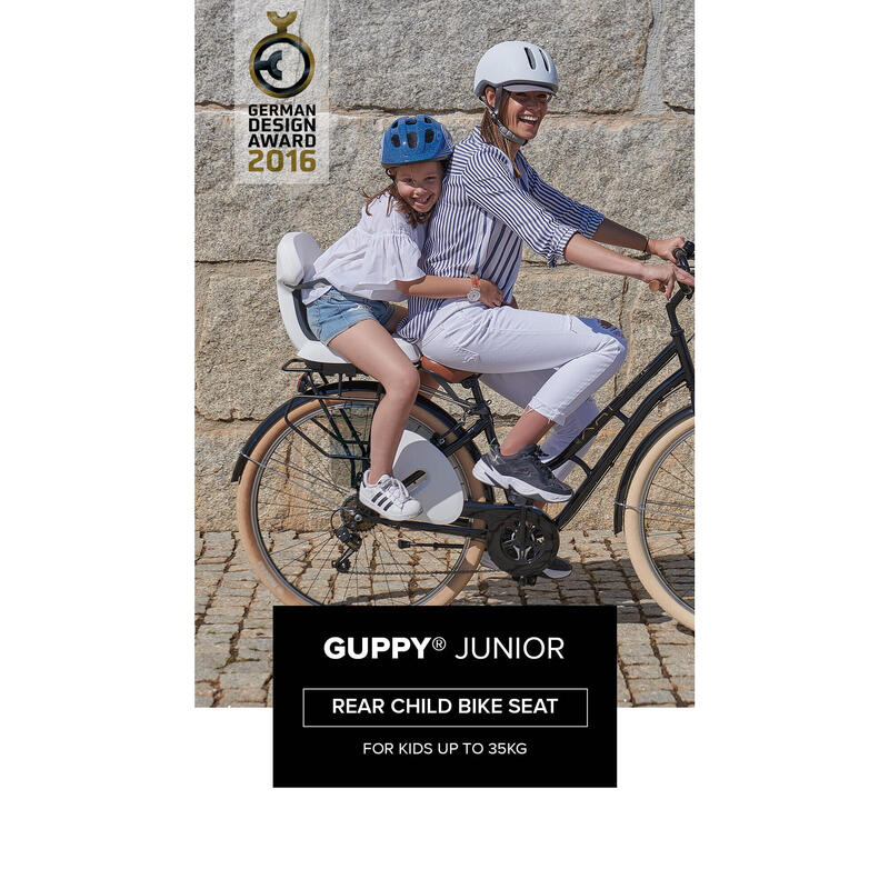 Fahrradrücksitz Guppy Junior für Gepäckträger bis zu 35kg Dunkelgrau (Mit Box)