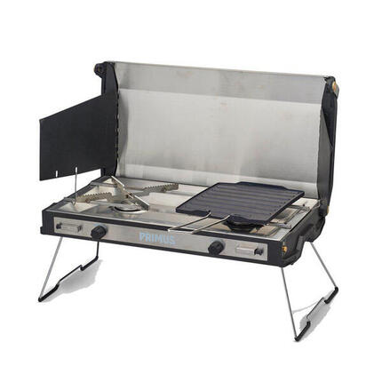 Réchaud camping - unisexe - 2 feux, plaque grill - tupike