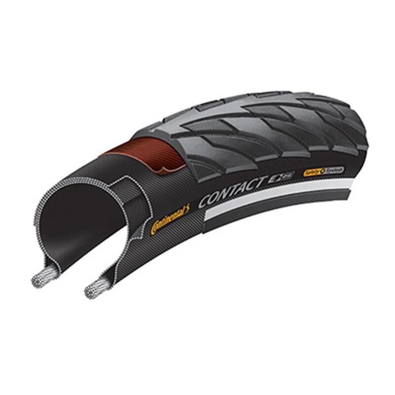 Pneu vtt urbain 26 x 1.75 Continental contact noir tr (47-559) compatible vae