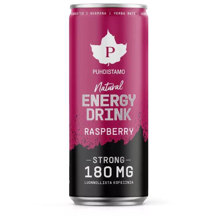 Természetes energiaital, natural energy drink - Málna, erős, strong, 330ml
