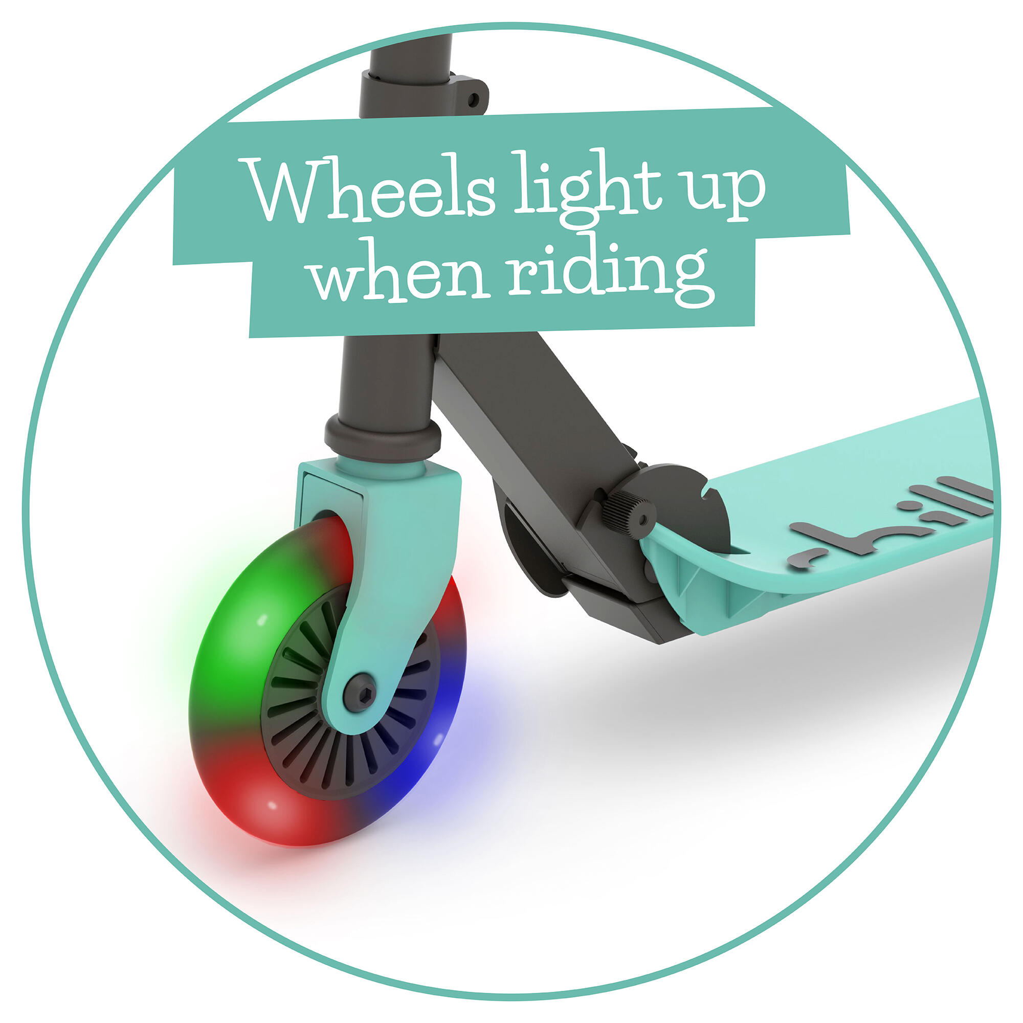Flexxi Glow - Trottinette pliable avec frein intégré et roues lumineuses LED 6/7