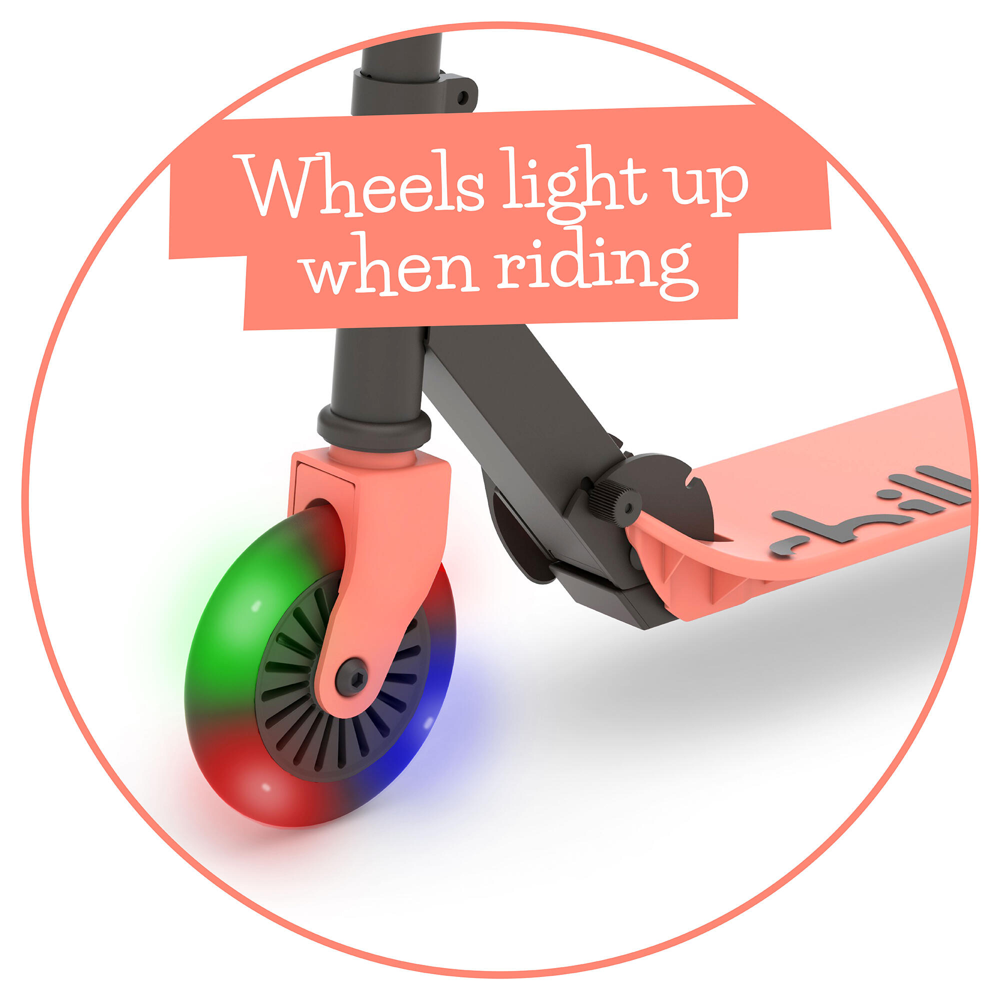Flexxi Glow - Trottinette pliable avec frein intégré et roues lumineuses LED 6/7
