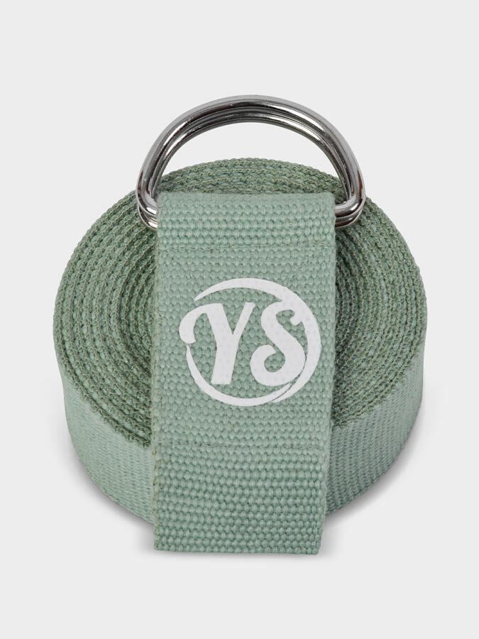 Yoga Studio Belt Strap Metal D-Ring Buckle 2.5m - Sage Green 1/5