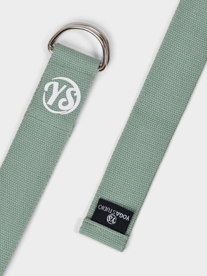 Yoga Studio Belt Strap Metal D-Ring Buckle 2.5m - Sage Green 3/5