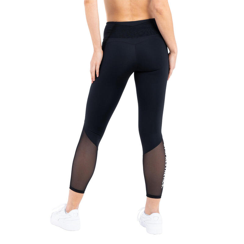 Women MultiPocket High-Waist Breathable Activewear Mesh Legging - BLACK