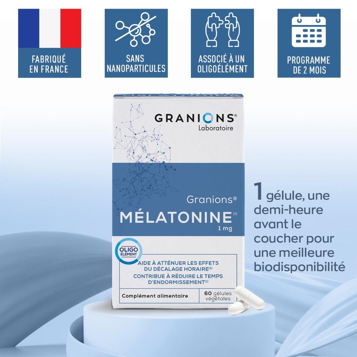 GRANIONS Mélatonine 1mg 2/7