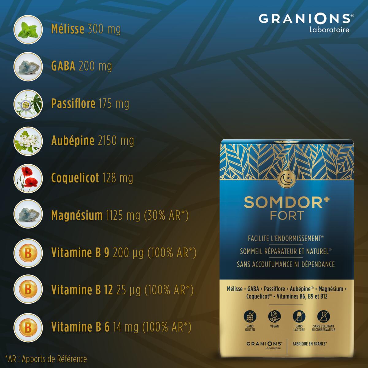 GRANIONS Somdor+ Fort - 30 Comprimés 4/6