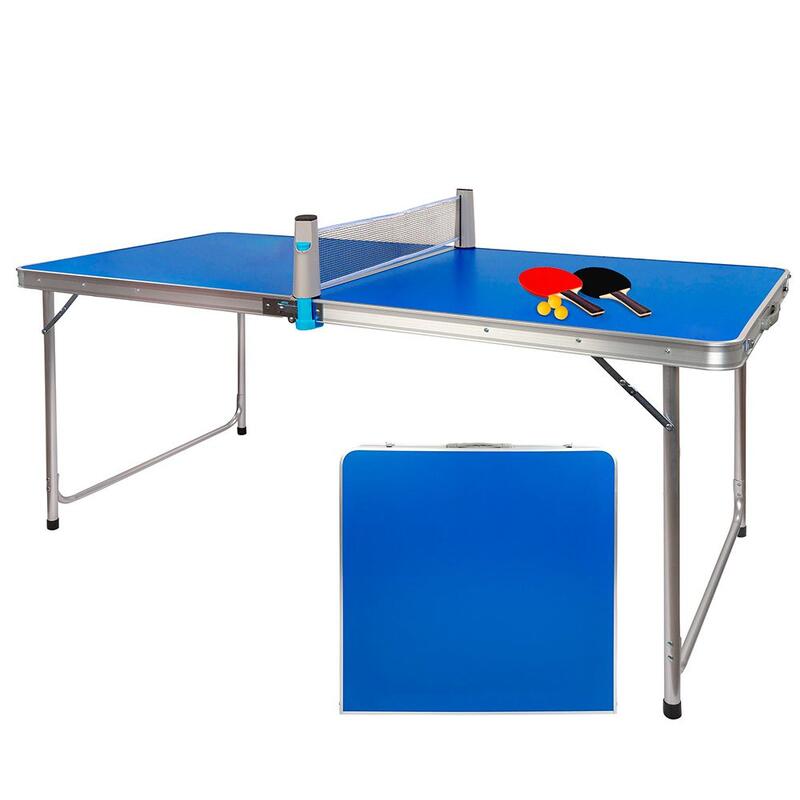 Mesa de Ping Pong Plegable – Exterior e Interior – 120x60x70 – Incluye Raquetas