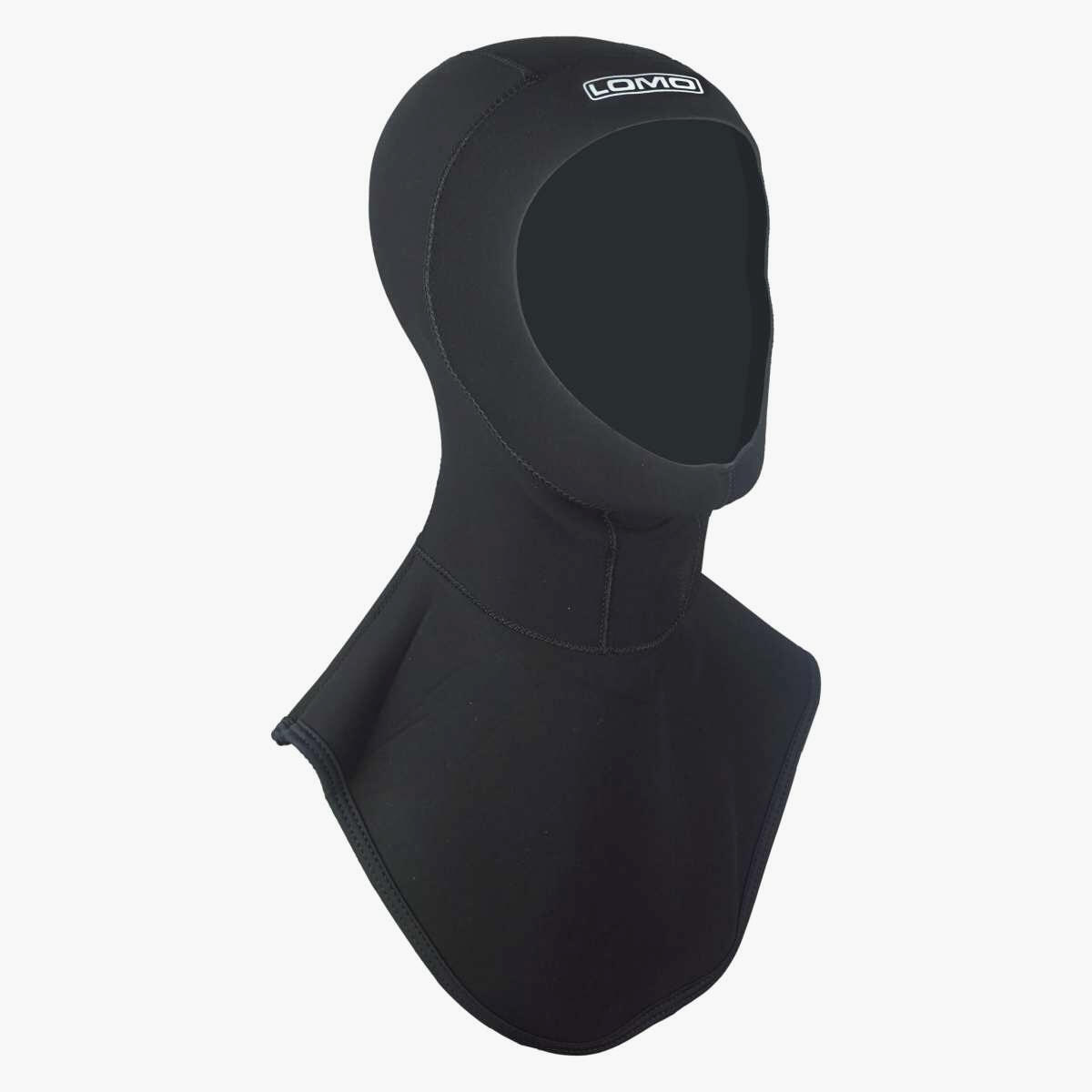 Lomo 3mm Neoprene Wetsuit Hood With Bib - Black 2/4