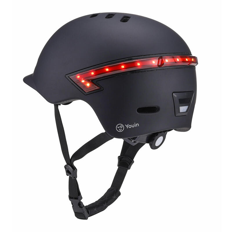 YOUIN Casco Inteligente Homologado Patinetes y Bicicletas, LED, Bluetooth, Negro