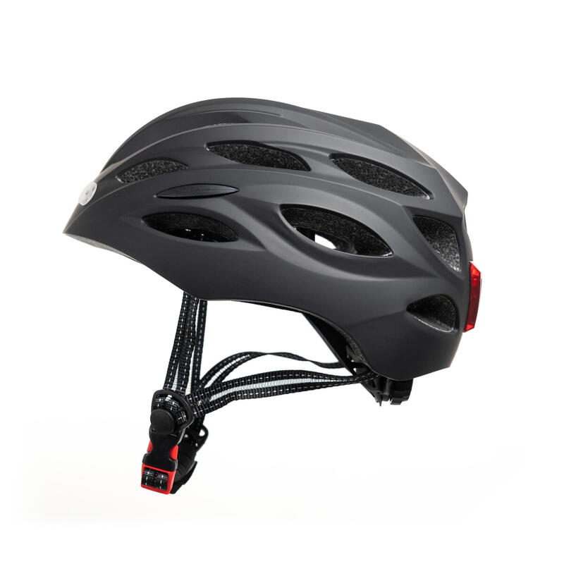 YOUIN Casco MTB Luces LED Frontal y Trasera - Ajustable 58-61 cm, USB Recargable