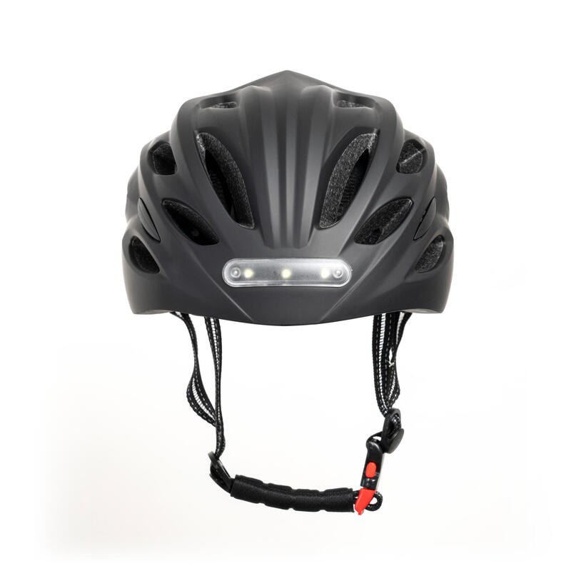 YOUIN Casco MTB Luces LED Frontal y Trasera - Ajustable 58-61 cm, USB Recargable