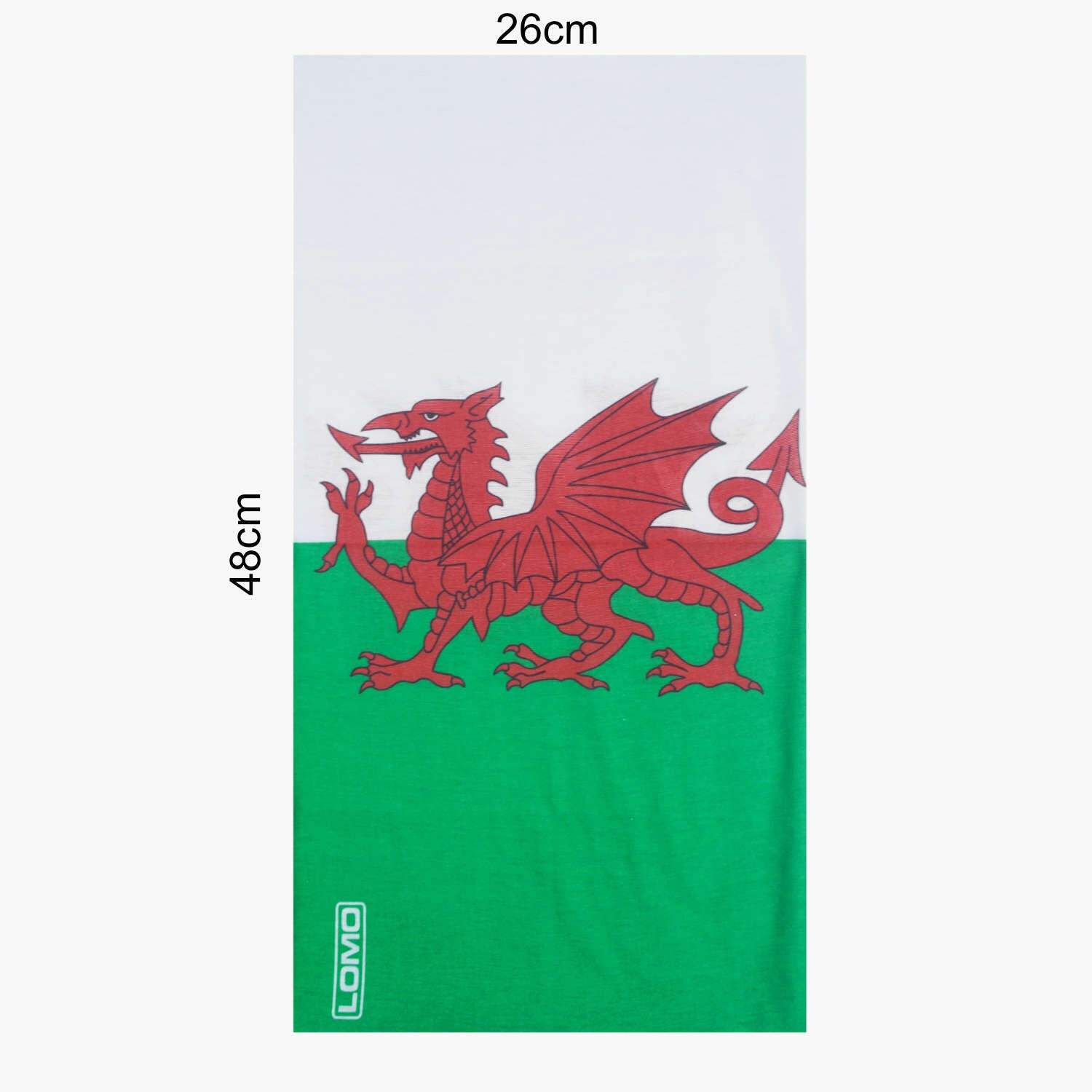 Lomo Headover Tube Multifunctional Scarf - Welsh Flag 3/5
