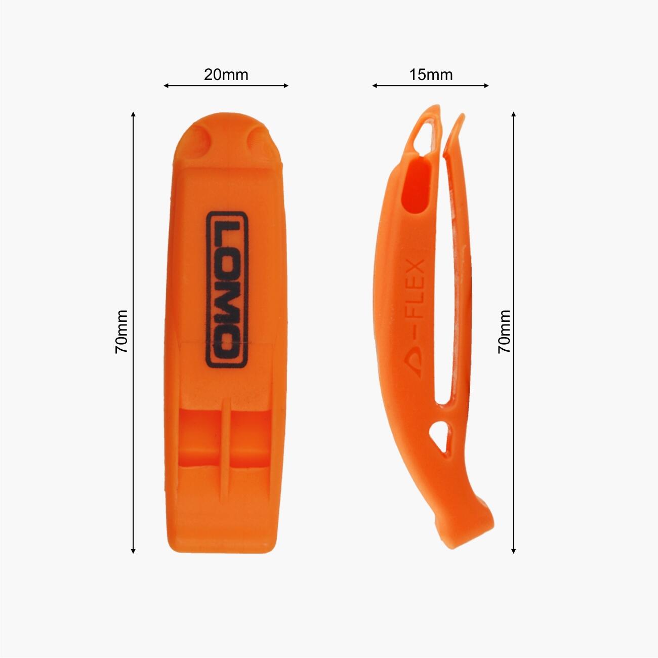 Lomo Orange Plastic Marine Safety Whistles - 10 Pack 3/4