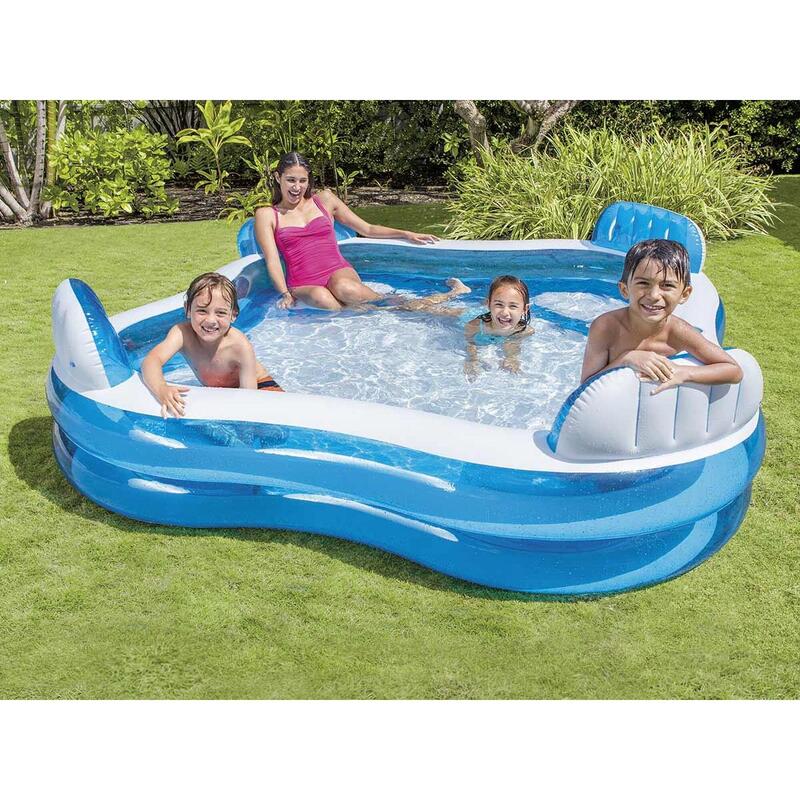 Piscina insuflável com assentos 229x229x66 cm - 990 l