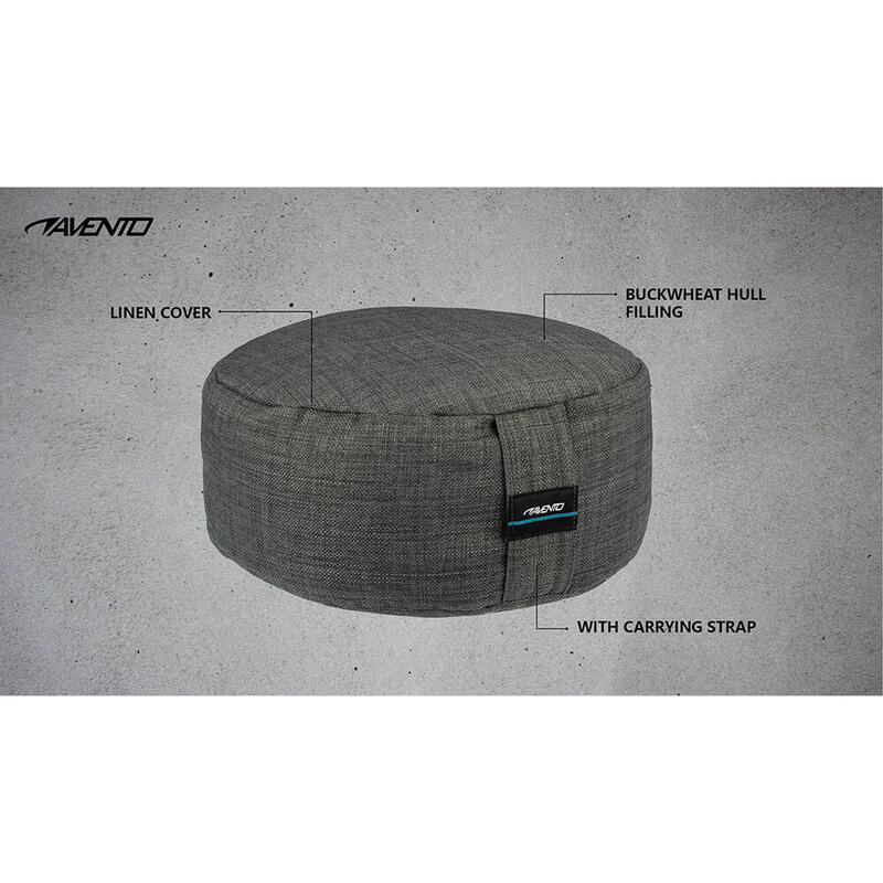 Pernă de meditație - Zafu - Rotundă - Gri
