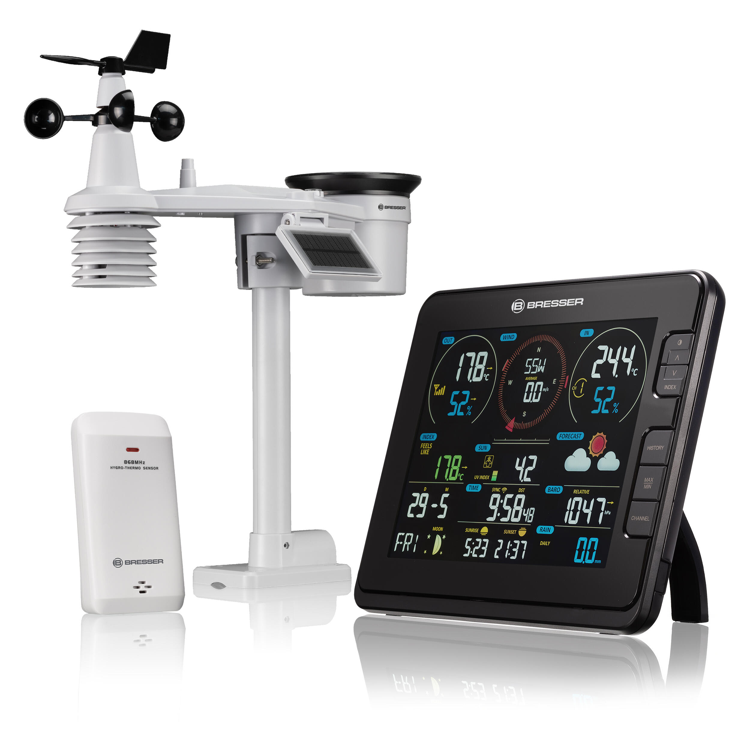BRESSER Centro meteo WiFi Pro multifunzionale 7 in 1