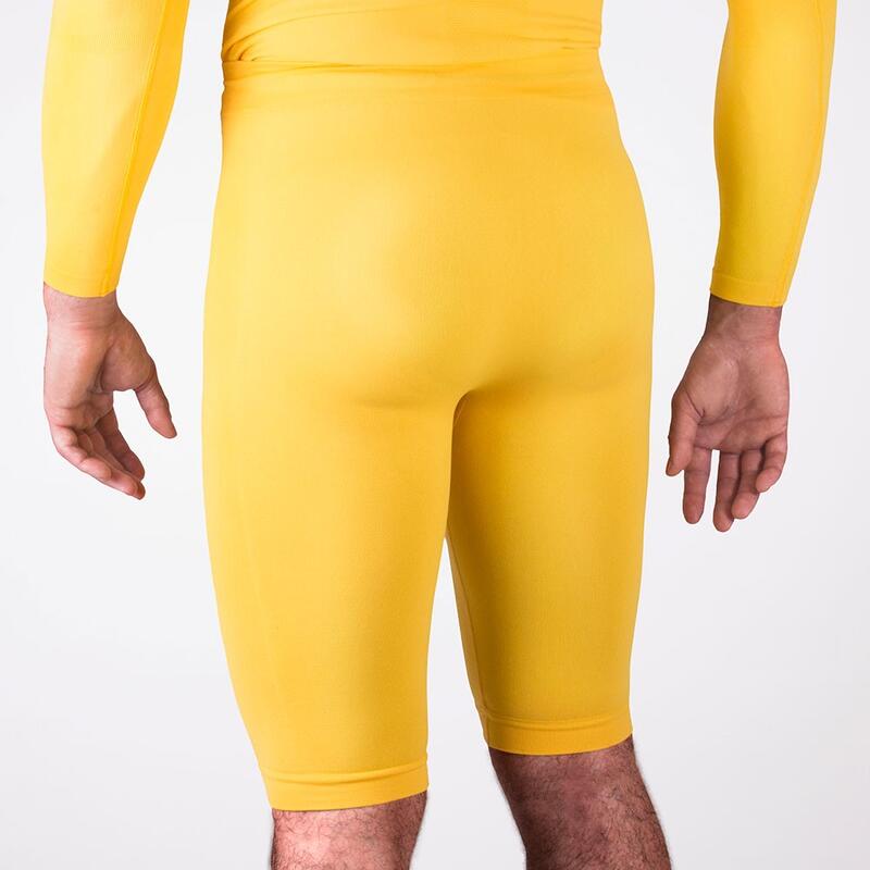 Pantaloni termici corto adulti Ho Soccer giallo