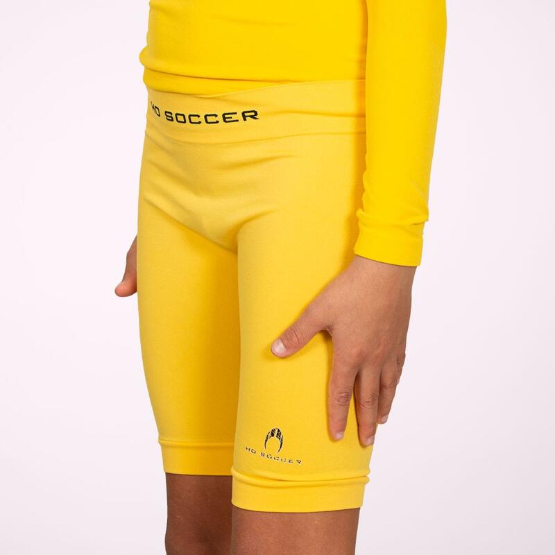 Pantaloni termici corto bambino Ho Soccer giallo