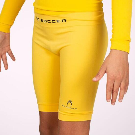 Pantaloni termici corto bambino Ho Soccer giallo