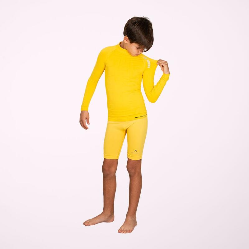 Pantaloni termici corto bambino Ho Soccer giallo