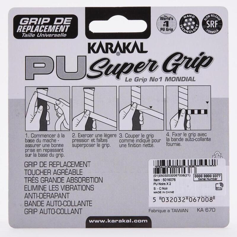 Karakal Super PU impugnatura nero - Blister di 2 pezzi