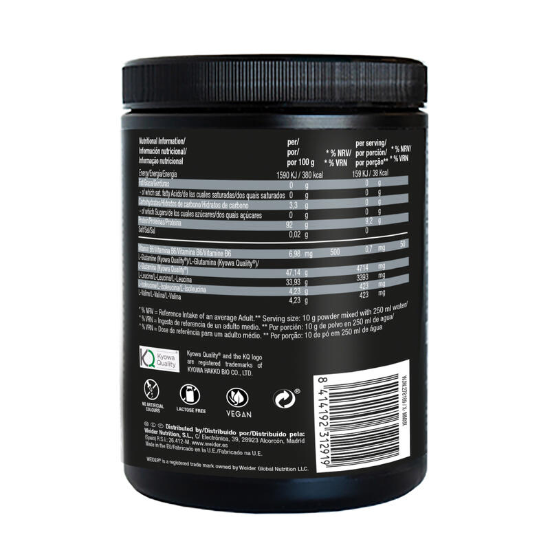 Weider - Premium BCAA Zero 8:1:1 + L-Glutamina 500 gr - com Vitamina B6