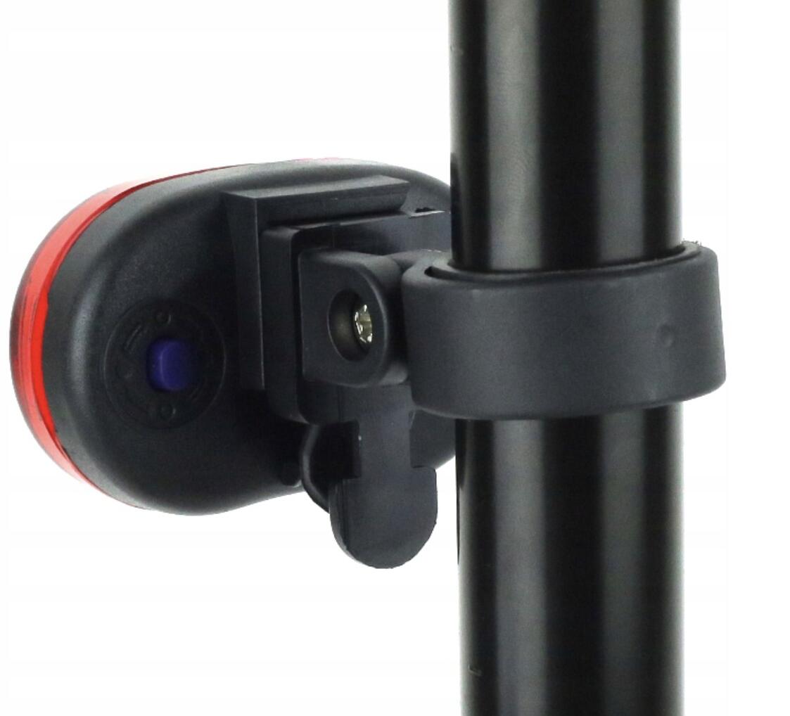 Lampe arrière à LED pour vélo rouge 3/4