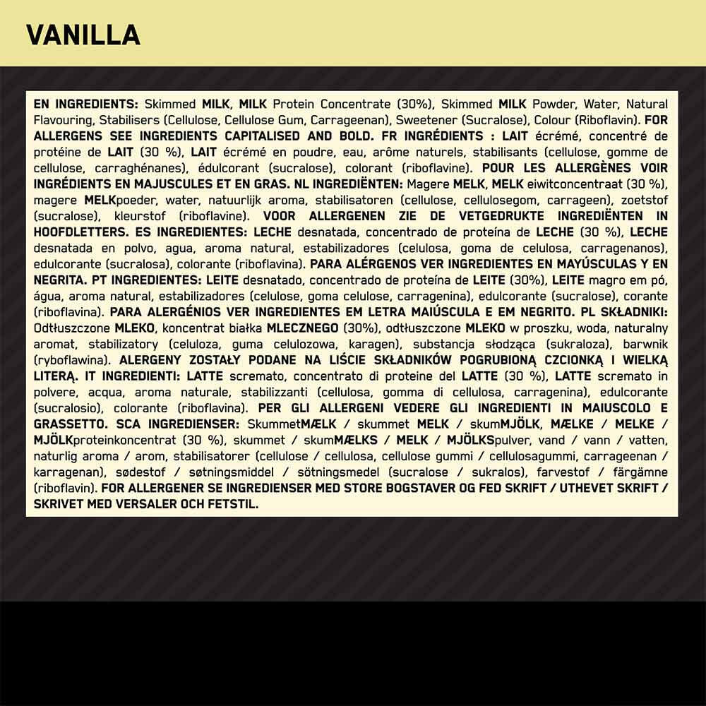 High Protein Shake (Batido de Proteína) - 330ml Vainilla Optimum Nutrition 2/3