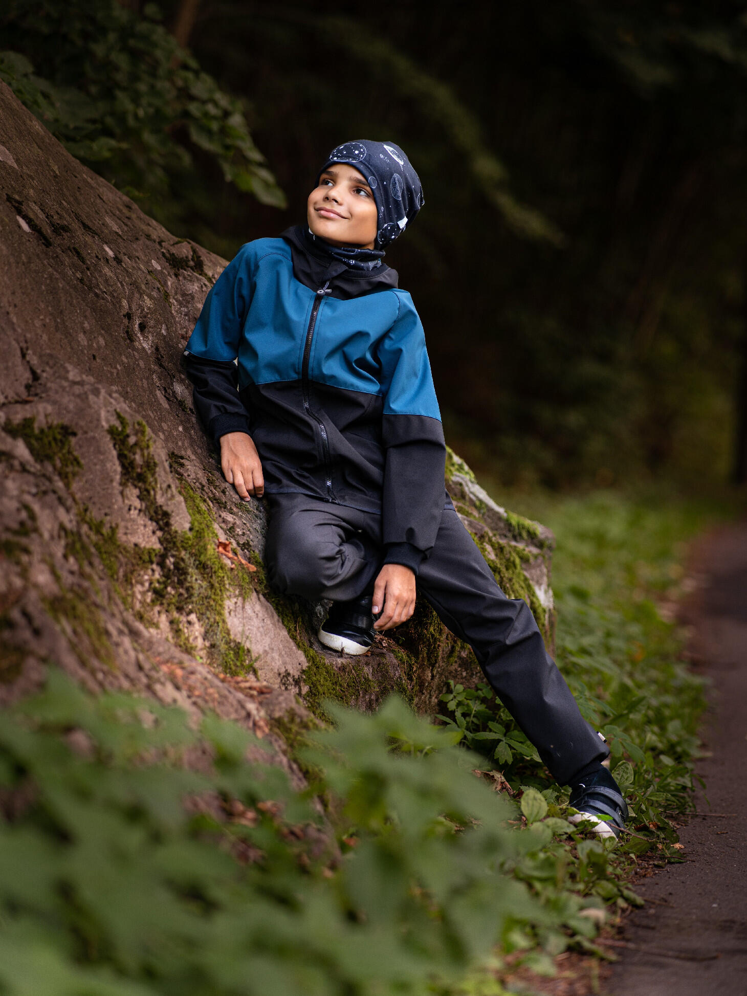 Softshell-Jacke mit Fleece für Kinder Street, Schwarz, Kobalt 6/6