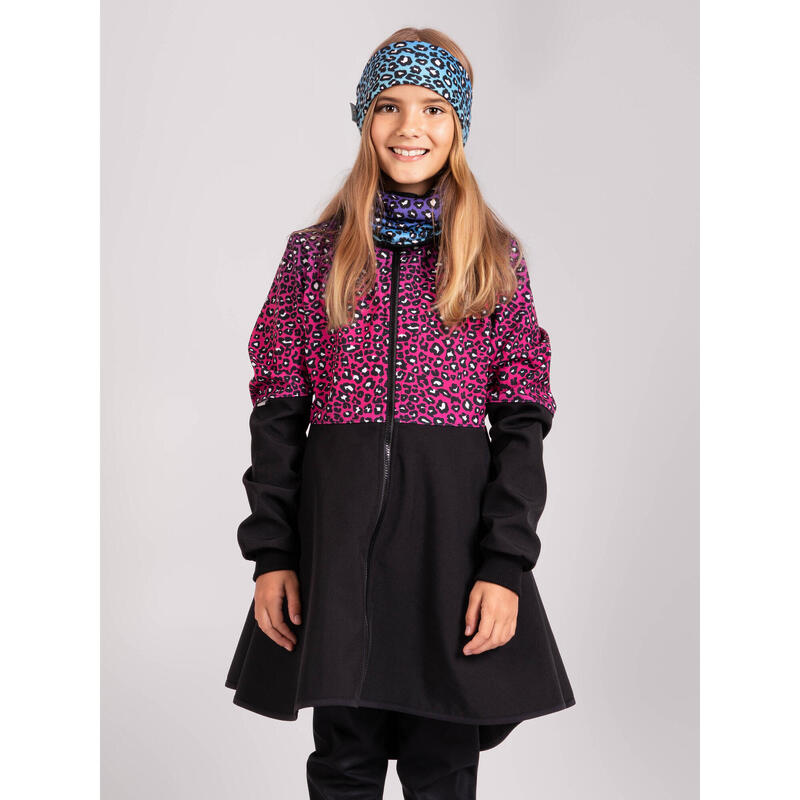 Dívčí softshellový kabát s fleecem Romantico, Černá, Divočina