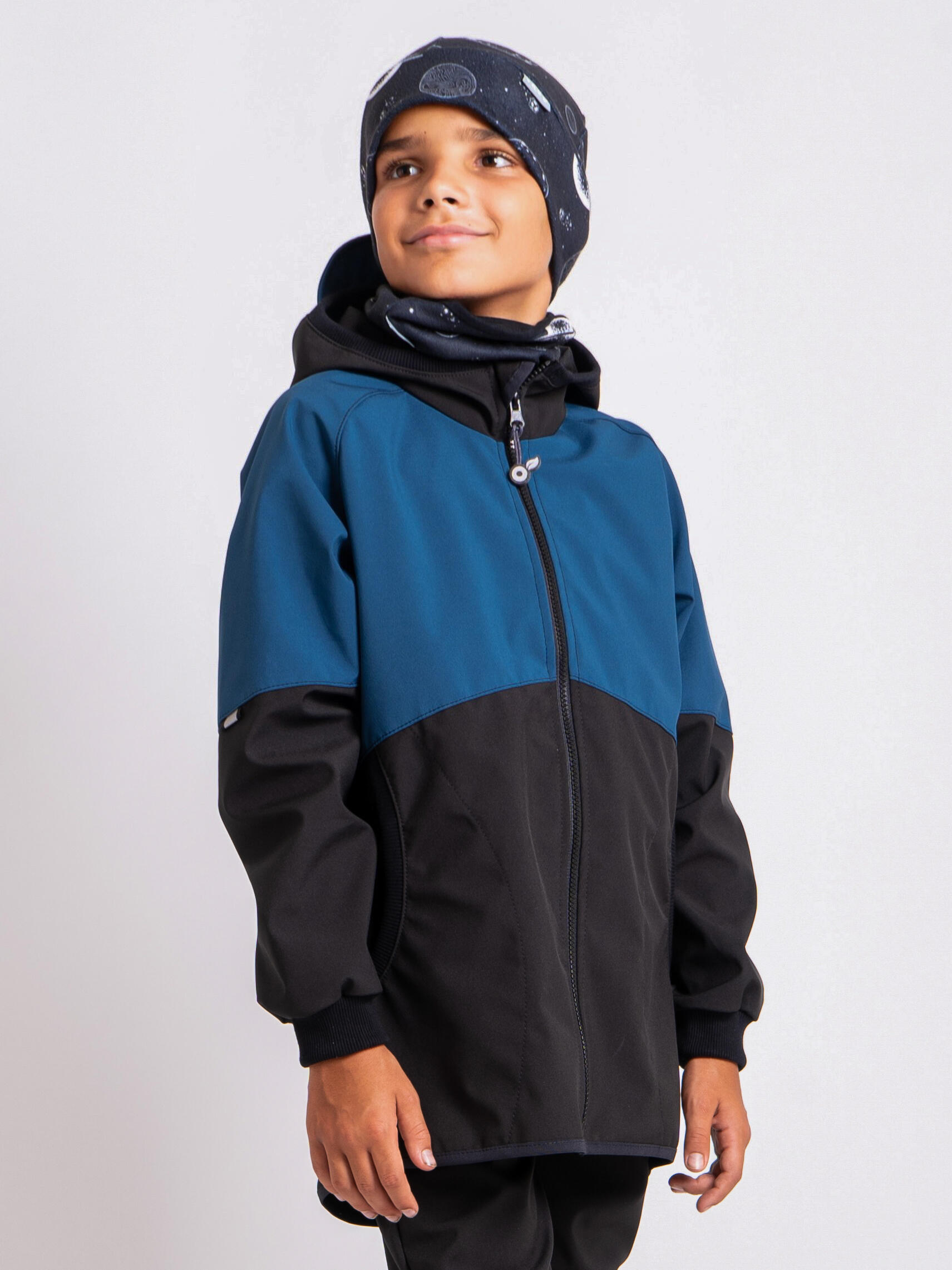 Softshell-Jacke mit Fleece für Kinder Street, Schwarz, Kobalt 2/6