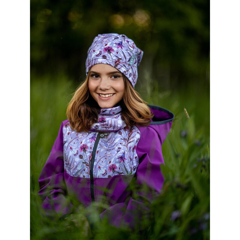 Dětská softshellová bunda s fleecem Basic, Ostružinová, Louka