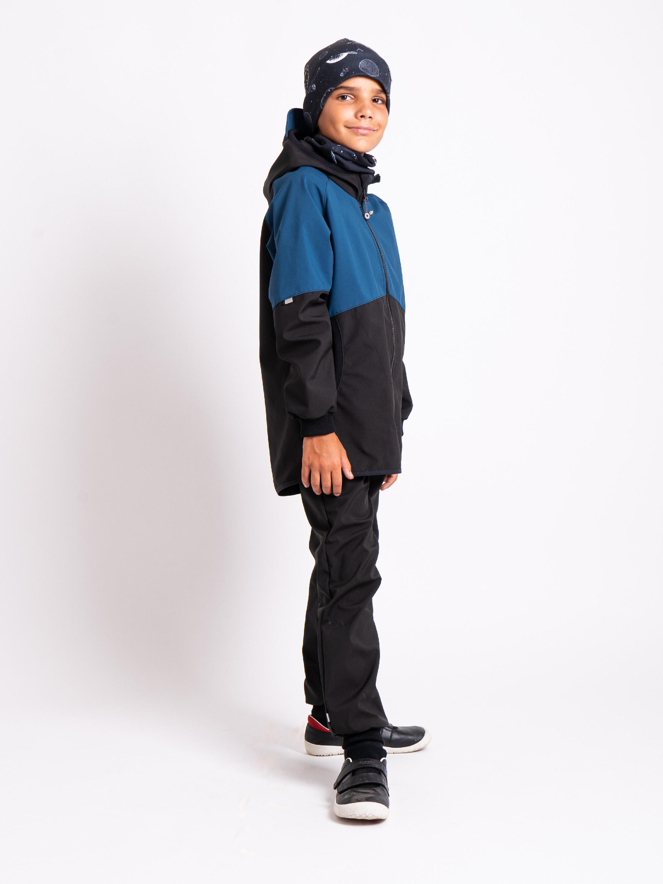 Softshell-Jacke mit Fleece für Kinder Street, Schwarz, Kobalt 3/6