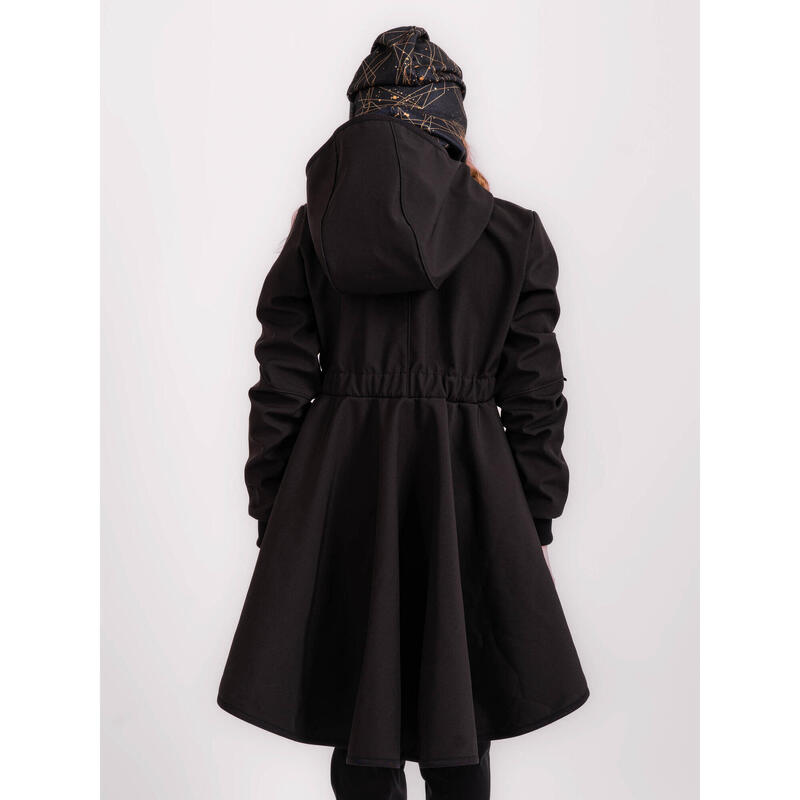 Dívčí softshellový kabát s fleecem Romantico, Černá