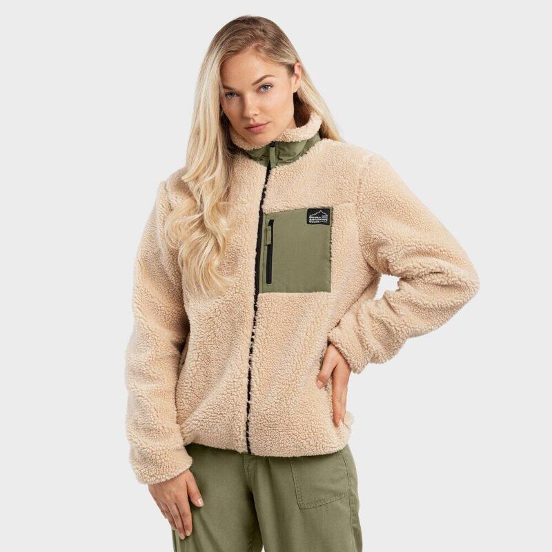 Veste sherpa femme Lifestyle Walnut-W Beige