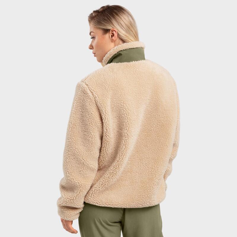 Casaco de sherpa para mulher Lifestyle Walnut-W SIROKO Beige