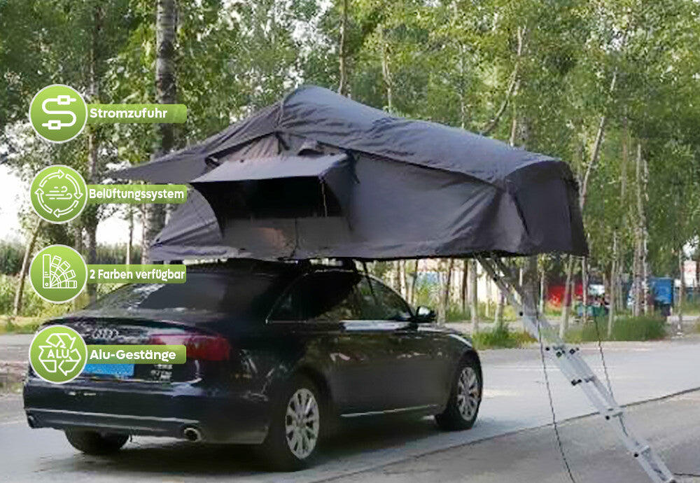 Dachzelt Family + Anbau für 4 Personen Grau 160 cm 5/8