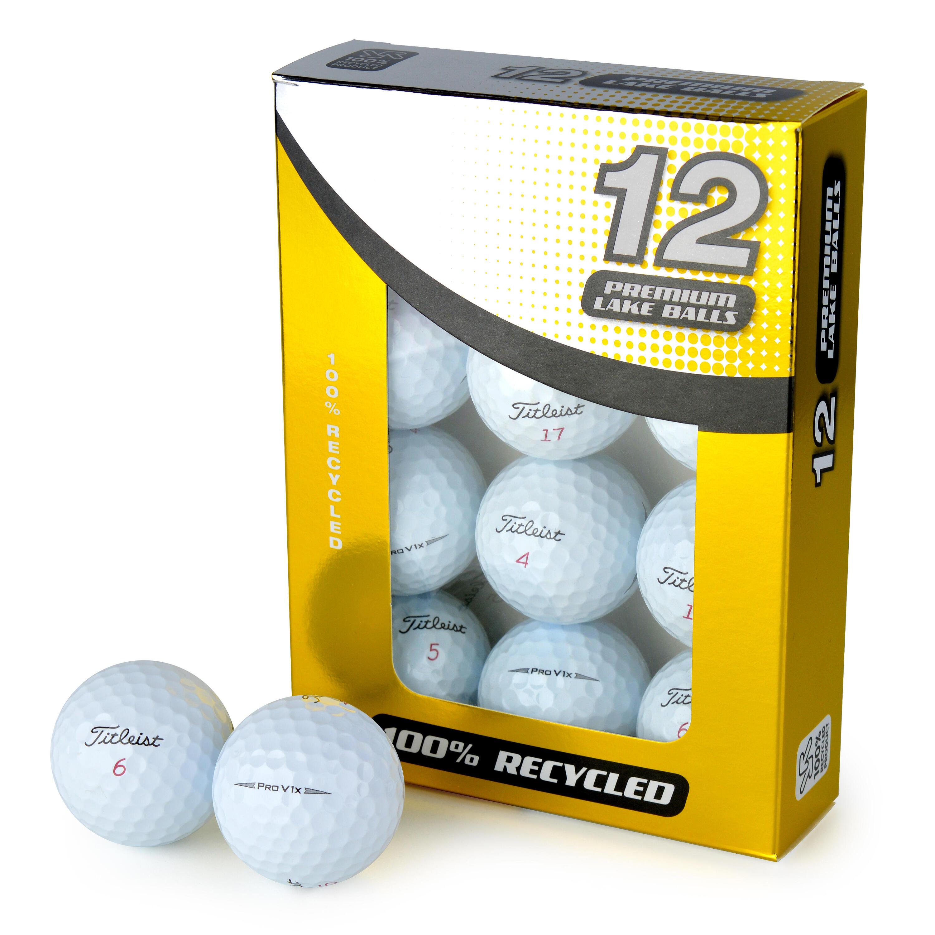 SECOND CHANCE Second Chance Titleist Pro V1x Grade A Lake Golf Balls - White, Pack of 12